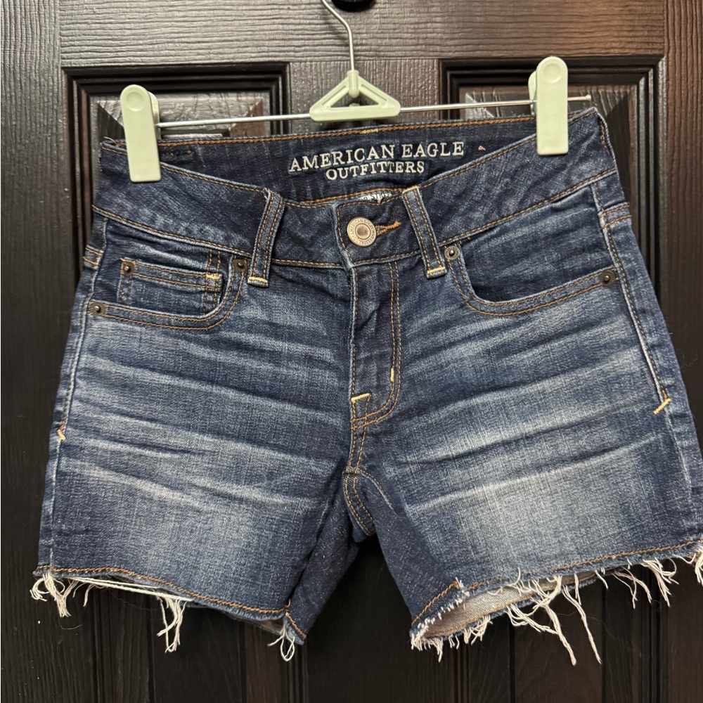 American Eagle Outfitters Distressed Blue Jean Shorts